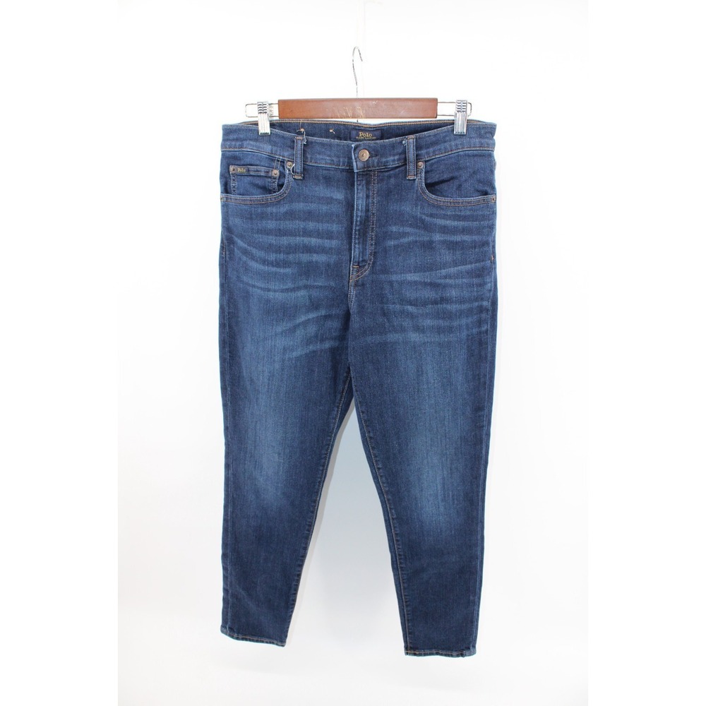 Polo Ralph Lauren Skinny Capri Jeans Womens Size 31 Dark Wash  Blue Denim‎